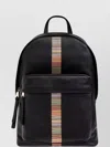 Paul Smith Signature Stripe Leather Backpack In Black