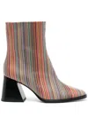 Paul Smith Women's Leather Signature Stripe 'baylis' Boots Multicolour In Black