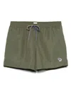 Paul Smith Washed Khaki Zebra Logo Swim Shorts Green