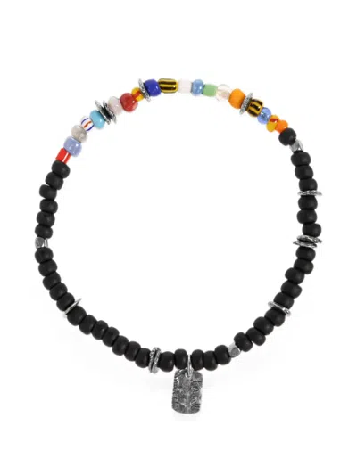Paul Smith Beaded Logo-plaque Bracelet In Multi
