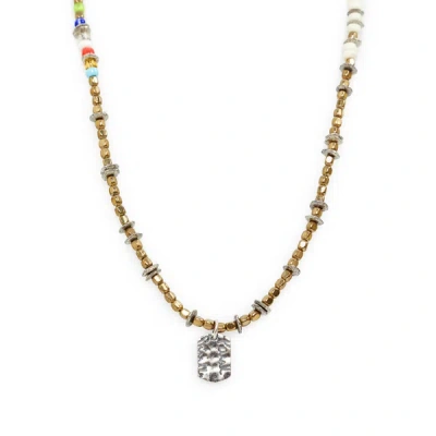 Paul Smith Beaded Necklace In Grey