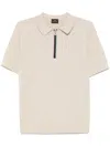Paul Smith Classic Collar Zip Closure Polo Shirt In Beige