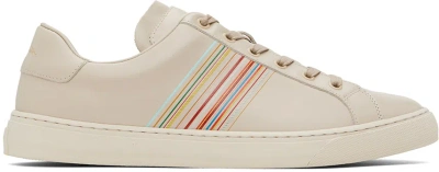 Paul Smith Beige Leather Hansen Sneakers In 02 Whites