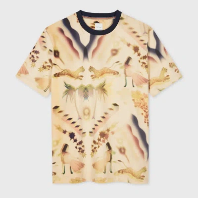 PAUL SMITH BEIGE 'LUMIERE' PRINT T-SHIRT BROWN