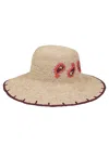 Paul Smith Paisley Straw Hat With Contrasting Decorations In Brown
