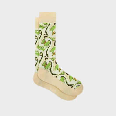 Paul Smith Beige 'swan' Socks Yellow