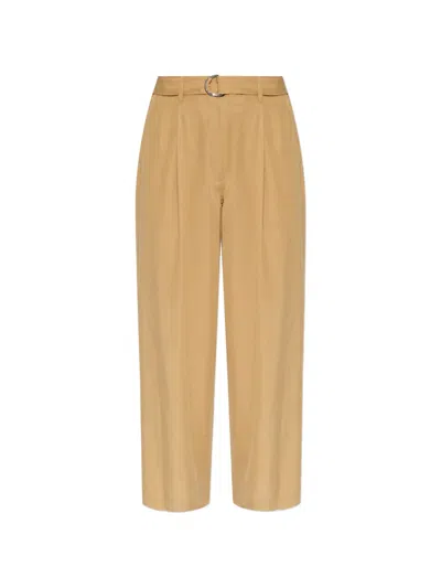 Paul Smith Belted Pleated Trousers In Brown