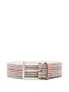 Paul Smith Striped Leather Belt In Multi
