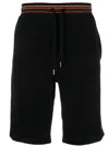 Paul Smith Contrasting-trim Track Shorts In Black  