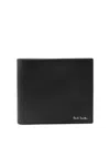 Paul Smith Signature Stripe Balloon Wallet In Black