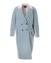 Paul Smith Bicolor Long Coat With Tailored Collar In Gray