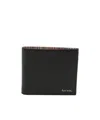 Paul Smith Leather Bifold Wallet Horizontal Folding Design In Black