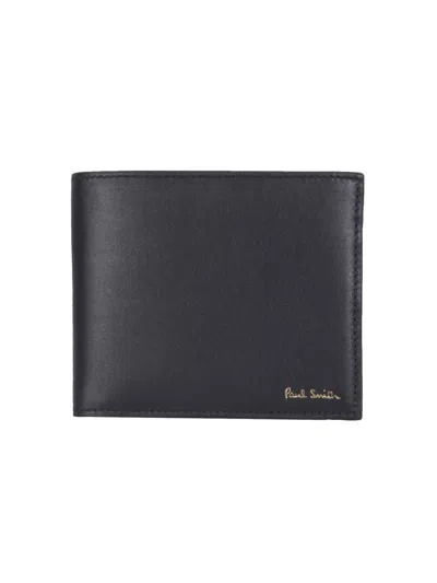Paul Smith Logo Plaque Bifold Wallet In Noir