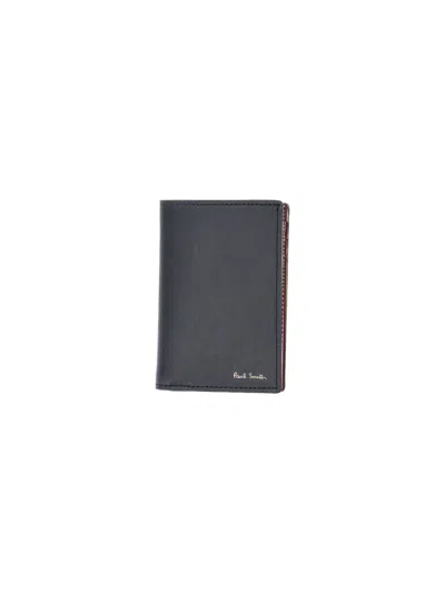 Paul Smith Bi-fold Wallet "signature Stripe" In Black