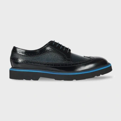 Paul Smith Black And Navy Pebble Embossed Leather 'count' Brogues