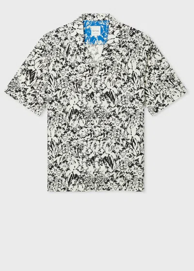 Paul Smith Black And White 'avant Garden' Print Short-sleeve Shirt
