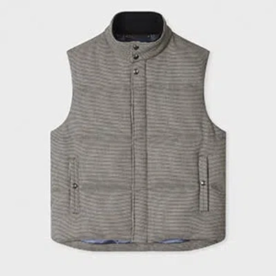 Paul Smith Black And White Houndstooth Down Gilet Grey In Gray
