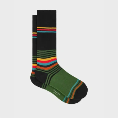 Paul Smith Black 'artist Stripe' Cotton-blend Socks