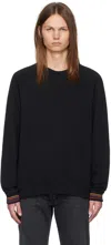 Paul Smith Crewneck Sweater Contrasting Trim In 79 Blacks