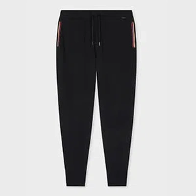 PAUL SMITH BLACK COTTON-BLEND 'ARTIST STRIPE' LOUNGE PANT