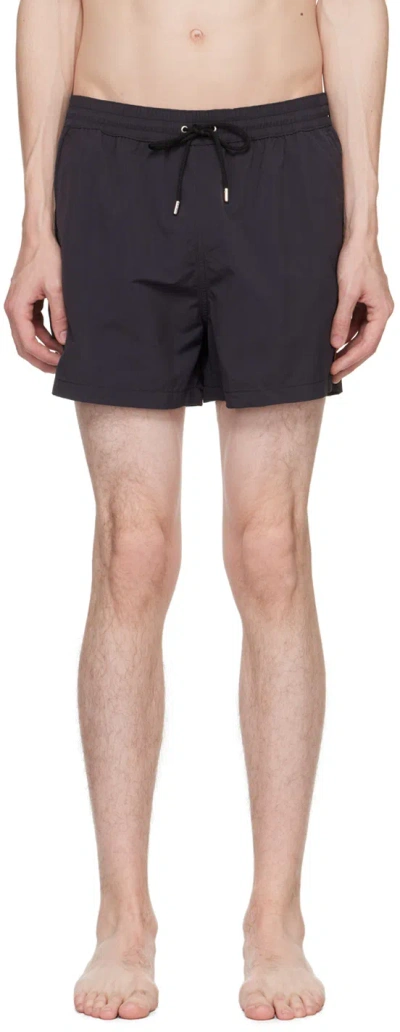 Paul Smith Mens Black Swim Shorts With Artist Stripe Trim In 79 Black