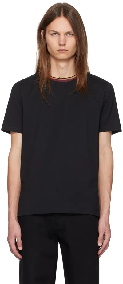 PAUL SMITH BLACK ARTIST STRIPE T-SHIRT