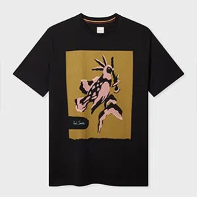 PAUL SMITH BLACK 'BIRD' PRINT T-SHIRT