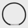 Paul Smith Black Braided Leather Bracelet In Black