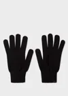 Paul Smith Black Cashmere And Merino Wool Gloves In Black