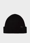 Paul Smith Ribbed Texture Wool And Cashmere Hat In Black