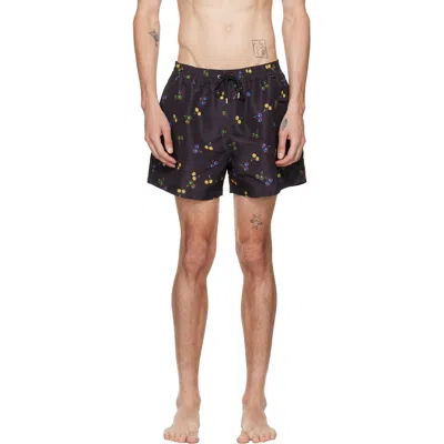 Paul Smith Black Cherries Swimsuit In Red