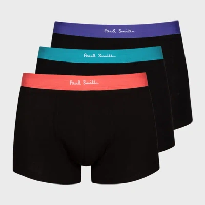 Paul Smith 3-pack Mens Mix Band Trunks In 79 Black
