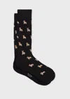 Paul Smith Black Cotton-blend 'bulldog' Socks In Black