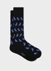 Paul Smith Dino-print Stretch-cotton Blend Socks