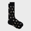 Paul Smith Black Cotton-blend 'dogs' Socks