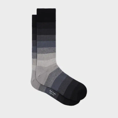 Paul Smith Black Cotton-blend Ombre Stripe Socks