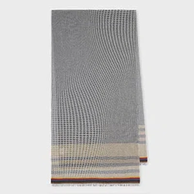 Paul Smith Black Cotton-blend Optic Houndstooth Scarf