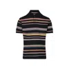 Paul Smith Black Cotton Mens Signature Stripe Polo Shirt In Black