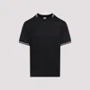 Paul Smith Black T-shirt With Multicolor Striped Accents In Black