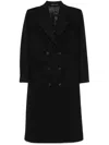 Paul Smith Double-breasted Long Coat In Black