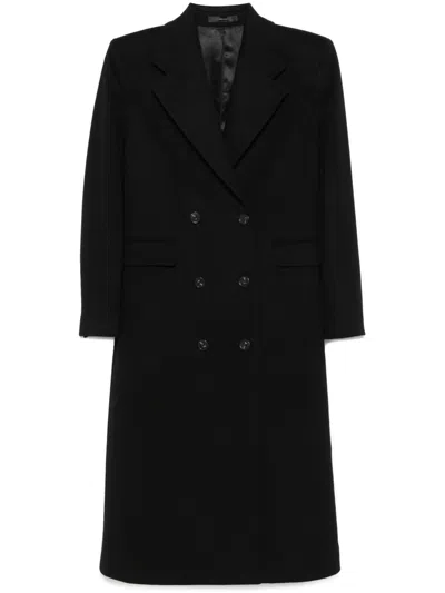 PAUL SMITH BLACK DOUBLE-BREASTED COAT