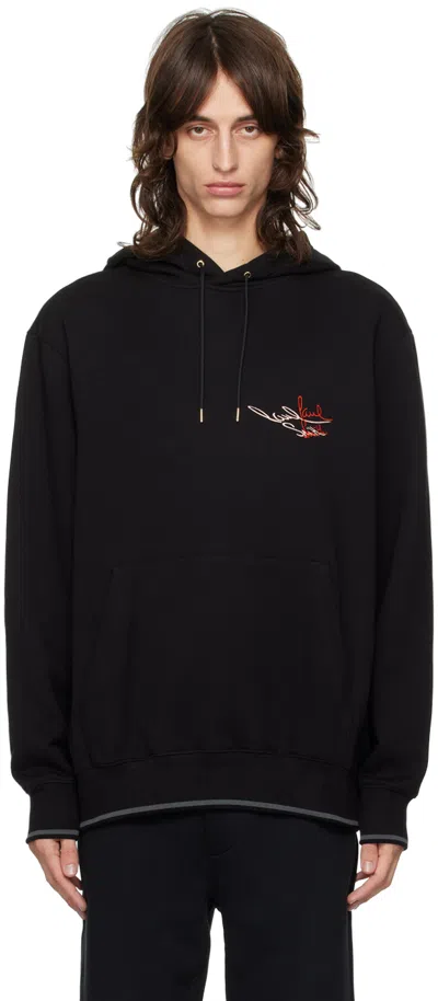 Paul Smith Black Embroidered Logo Hoodie In 79 Blacks