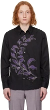 PAUL SMITH BLACK EMBROIDERED SHIRT