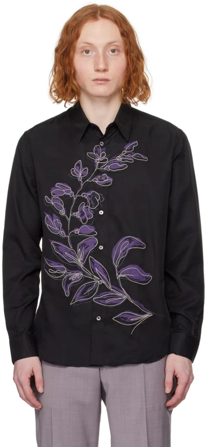 Paul Smith Black Embroidered Shirt In 79 Blacks