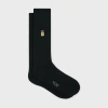 Paul Smith Black Embroidered 'signature Stripe' Socks In Black