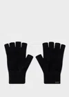 Paul Smith Black Fingerless Cashmere-blend Gloves In Black