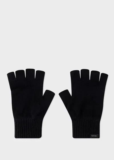 Paul Smith Black Fingerless Cashmere-blend Gloves
