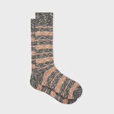 Paul Smith Black Fleck Stripe Socks In Gray