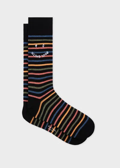 Paul Smith Black 'happy' Stripe Socks