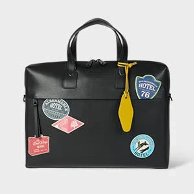 Paul Smith Black 'hotel Stickers' Leather Folio